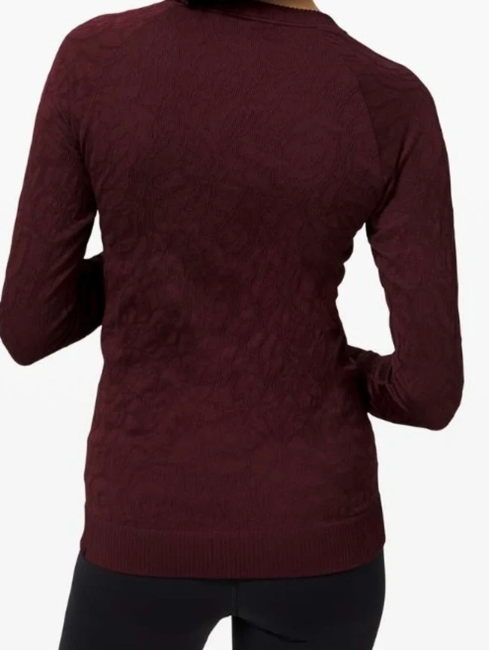 Lululemon Rest Less Pullover Garnet Dark Red Burgundy  Jacquard Knit Thumbhole